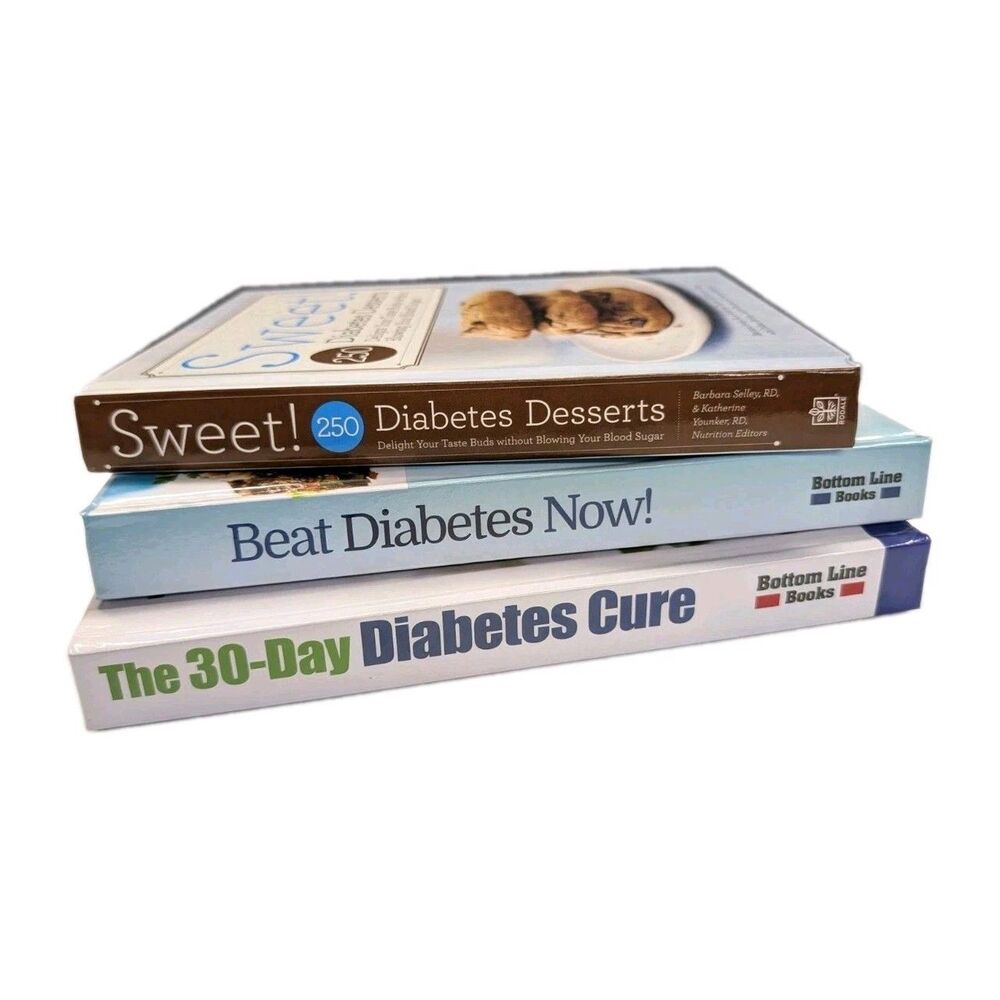 (Lot of 3) Diabetic Books Dessert Cooking Diet Health Low Sugar Cure Diabetes